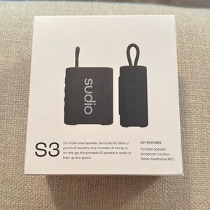 Sudio S3 Portable Bluetooth Speaker Wireless Water Resistant